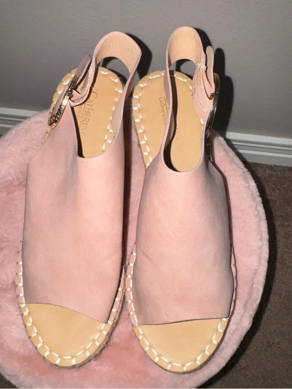 Catherine Malandrino Blush Pink Slingback Espadrille Sandals